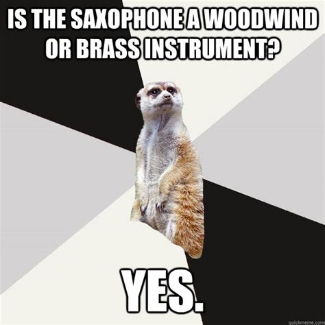 Is The Saxophone A Woodwind Or Brass Instrument Yes Musically Inclined Meerkat Quickmeme