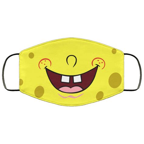 Spongebob Squarepants Face Mask Unisex 3 Layer Etsy