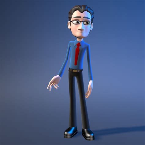2 Cartoon Rigged Office Characters 3d Model Rigged Max Obj