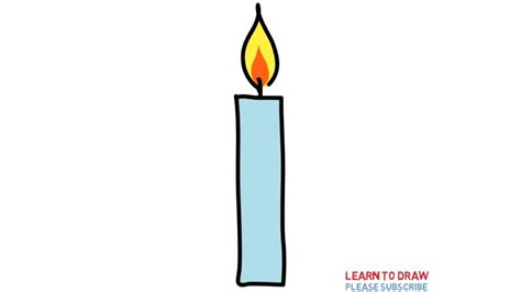 How To Draw A Candle Step By Step
