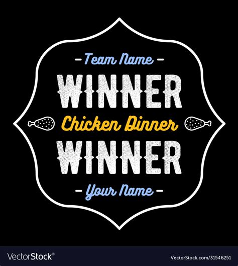 Winner Winner Chicken Dinner Typographic Gaming Vector Image