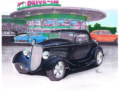 33 Deuce Coupe Drawing