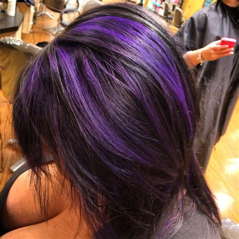 Kristins Purple Highlights Black Hair Hair Highlights Purple Highlights Brown Hair Black