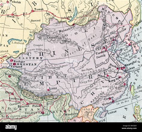 Mapa De China Original Antiguo Imperio Desde 1903 Libros De Geografía