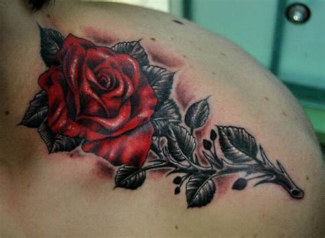 Traditional rose designs are a popular tattoo choice for men and women. Meaning of Rose Tattoo - Black, Blue, Purple, and Other ...