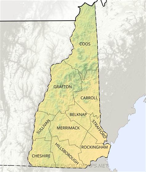 Physical Map Of New Hampshire