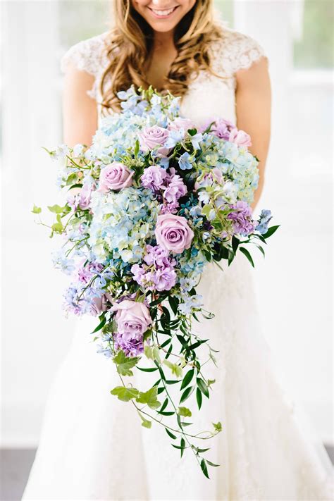 Cascading Wedding Bouquet Blue Wedding Bouquet Cascading Bridal