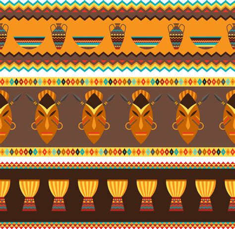 African Style Seamless Vector Pattern Vectors Graphic Art Designs In