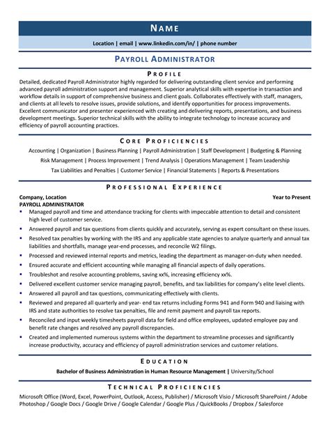 payroll administrator resume example and template for 2021 zipjob