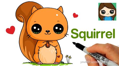 How To Draw A Squirrel Easy Youtube