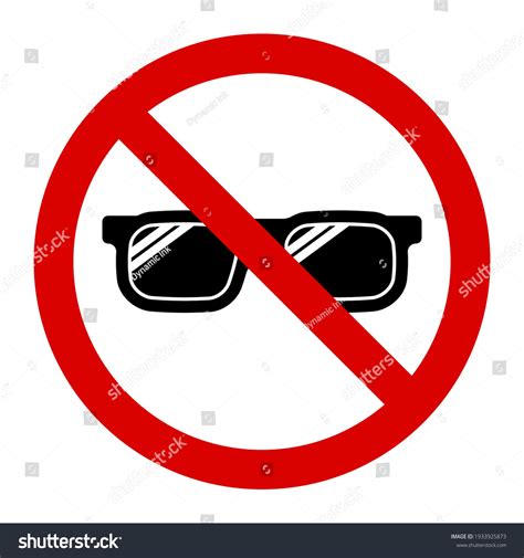 Warning No Glasses Sign Symbol Graphic Stock Vector Royalty Free