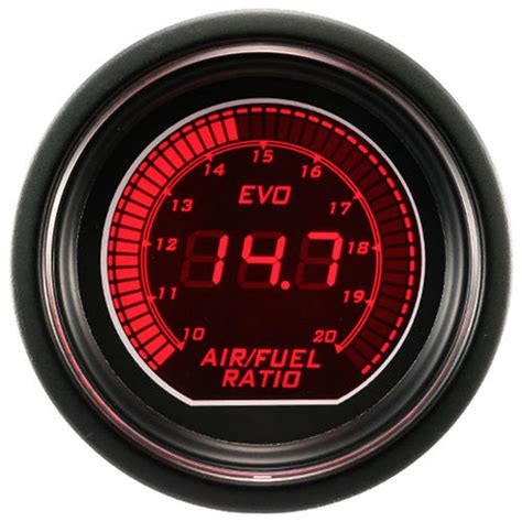 Black Shell New Universal Mm Air Fuel Ratio Gauge Blue Red Led