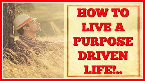how to live a purpose driven life finding your why youtube