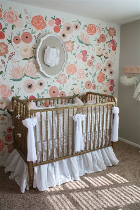 Hand Painted Floral Wall Mural Nursery Project Nursery