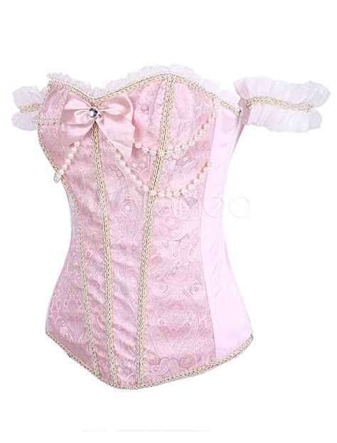 pearls satin lace corsets