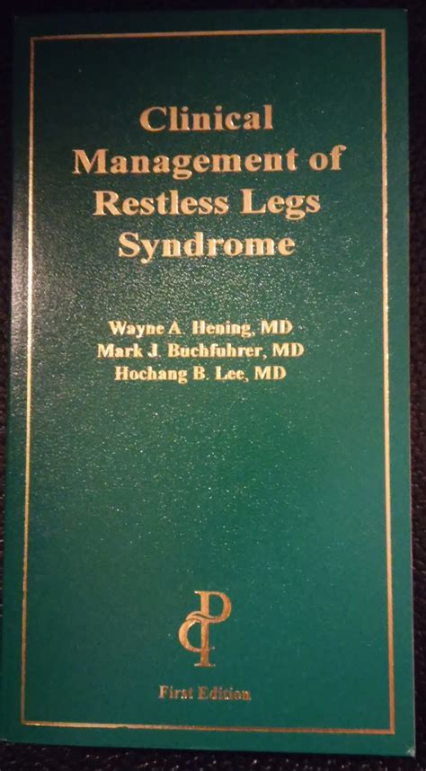 Book Clinical Management Of Restless Leg Syndrome