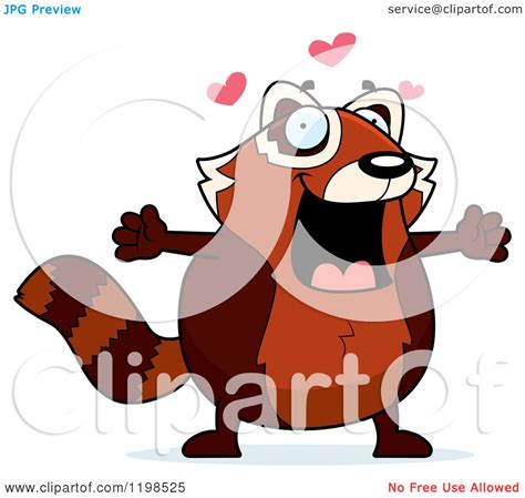 Cartoon Of A Loving Red Panda Wanting A Hug Royalty Free Vector