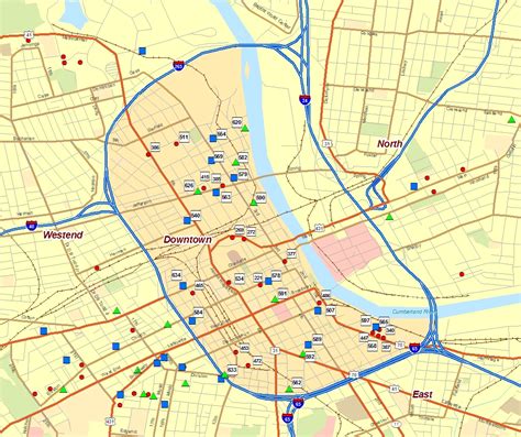 Tourist Map Of Downtown Nashville