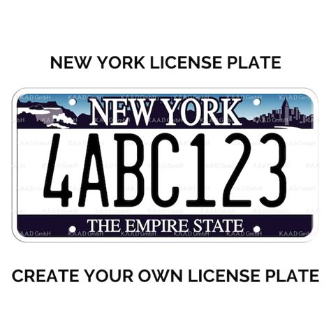 Custom New York License Plate Replica New York License Plate Etsy