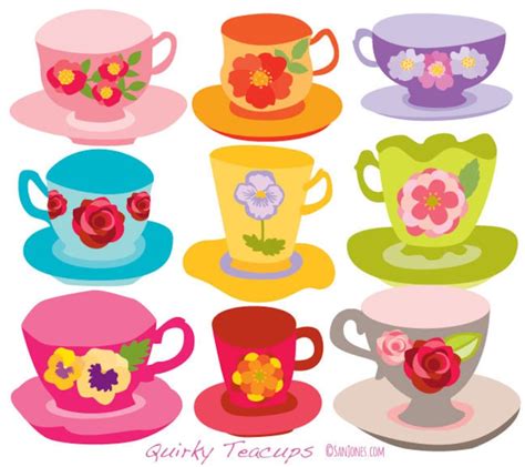 Teacups Clip Art Tea Cups Clip Art Tea Party Clip Art Etsy