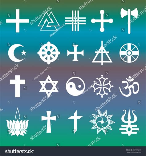 Various Religious Symbols Vector Stock Vector Royalty Free 287359244