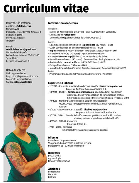 Plantillas Curriculum Vitae Ecro Word Modelos De Curriculum Vitae Plantilla De Curriculum