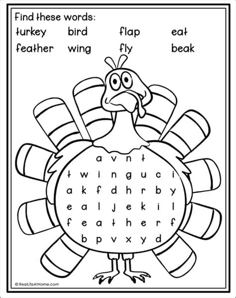 Thanksgiving Word Search 2nd Grade