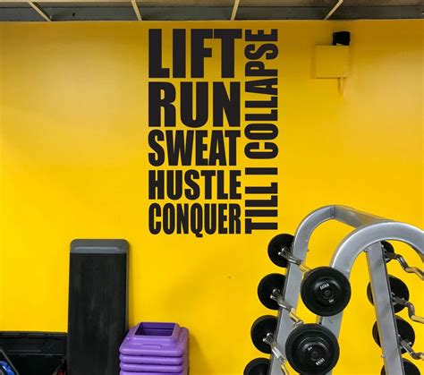 Gym Wall Decal Motivational Quote Decal Fitness Inspiration Etsy