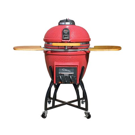 Vision Grills Kamado Professional Ceramic Charcoal Grill In Chili Red With Grill Cover S Cr4c1d1