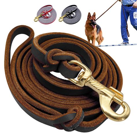 Genuine Leather Dog Lead Pet Horse Tracking Training Lead Braided For