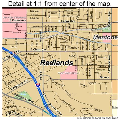 Redlands California Street Map 0659962