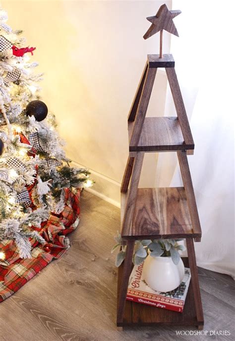 Diy Wooden Christmas Tree Shelf Stackable Build It In 7 Steps