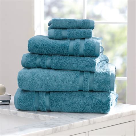Mainstays Performance Solid Piece Bath Towel Set Coolwater