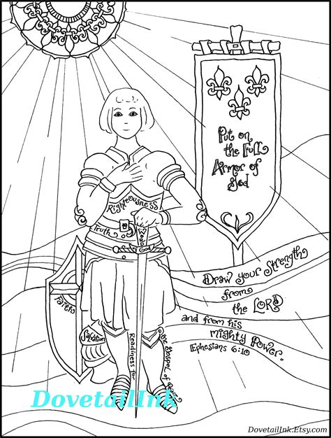 Armor Of God And Joan Of Arc Bundle Printable Coloring Pages For All