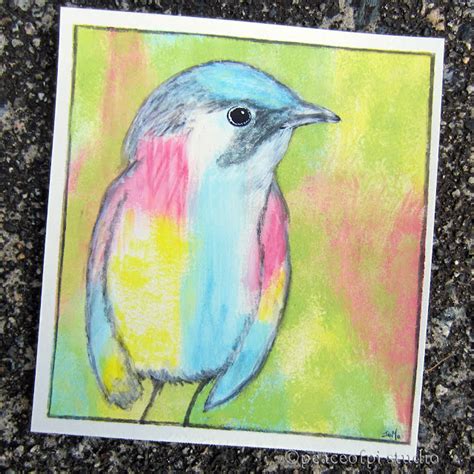 Peaceofpi Studio Bird Sketch In Graphite And Acrylic