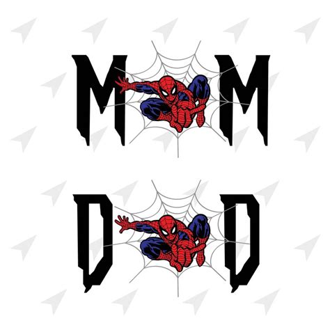 Mom Dad Spiderman SVG PNG DXF. Instant download files for | Etsy