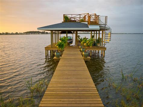 A boat dock may seem to be a very technical, complicated structure to design, but in reality there aren't too many differences between building a dock and a typical deck. Dock Pictures From Blog Cabin 2014 | DIY Network Blog Cabin 2014 | DIY