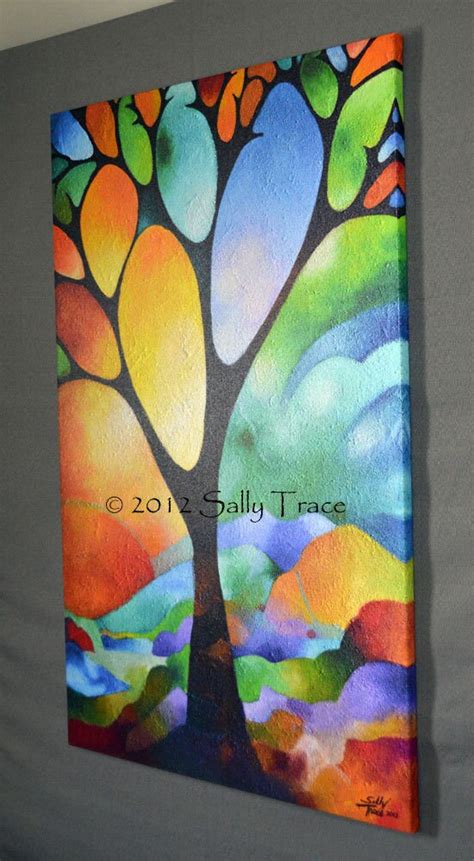 Modern Abstract Tree Giclée Print On Stretched Canvas From My Etsy