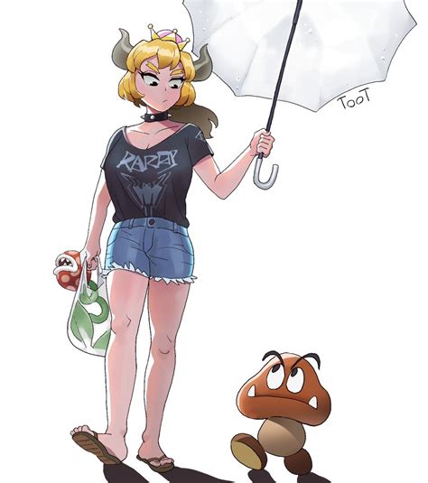Bowsette Piranha Plant And Goomba Mario And 1 More Drawn By Toot