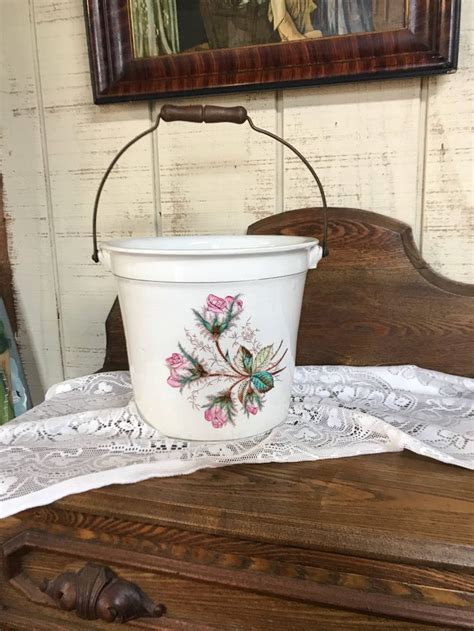 Only 1 available and it's in 1 person's cart. Antique ironstone chamber pot , slosh pail, slop pot ...