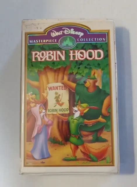 Robin Hood Walt Disney Masterpiece Collection Vhs Video Tape Rare