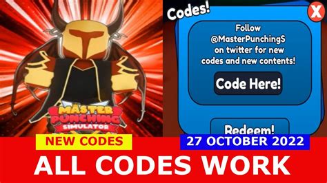 All Codes Work ⚔️ Upd 4 Master Punching Simulator Roblox New