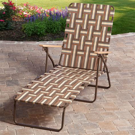 Folding Chaise Lounge Chairs For Outdoor Intended For Favorite Rio Deluxe Folding Web Chaise Lounge Walmart 