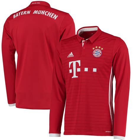 Fc bayern woven crest this jersey is made with recycled polyester to save resources and decrease emissions adidas Bayern Munich Red 2016/17 Home Long Sleeve Jersey
