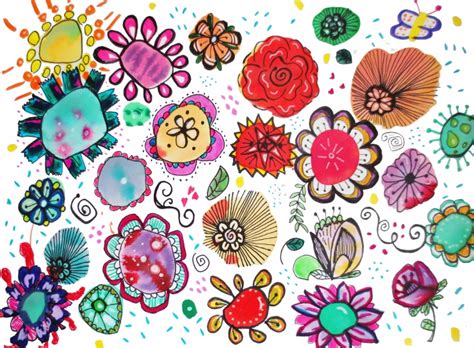 Watercolor Flower Doodles Easy And Fun Art Is Basic An Elementary
