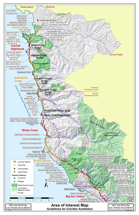 Big Sur Interactive Highway Maps With Slide Names And Mile