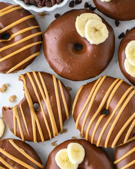 Banana Pancake Donuts with Chocolate Peanut Butter Frosting ...