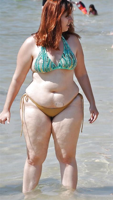 Pounds Overweight Still Wearing Tiny Bikini At The Beach Typical My