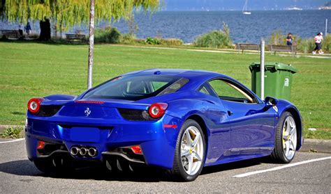 458 Italia With Blue Lights Car Pictures