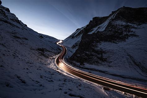 Snowy Road Way Long Exposure Hd Photography 4k Wallpapers Images